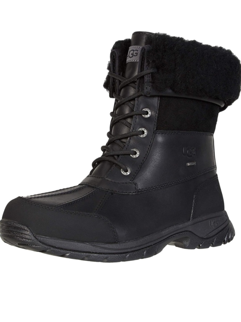 UGG Men’s Butte Adirondack Logo Black Lace-Up Winter Boot Waterproof